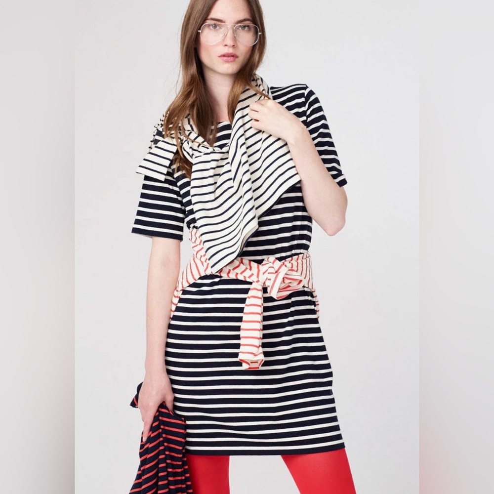 KULE Tee Dress Navy White Stripes Small - Picture 2 of 10